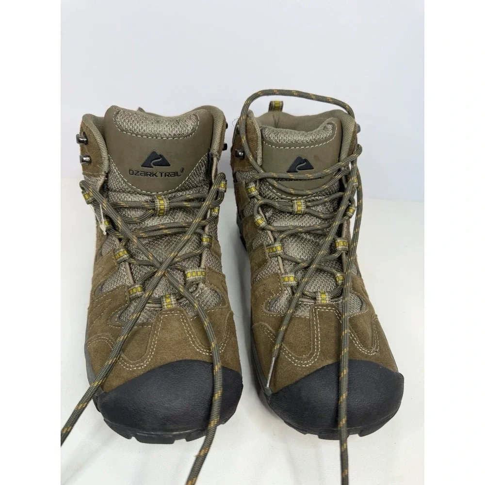 Ozark Trail Mens Size 8.5 Hiking Boots Suede Leather Brown & Gray